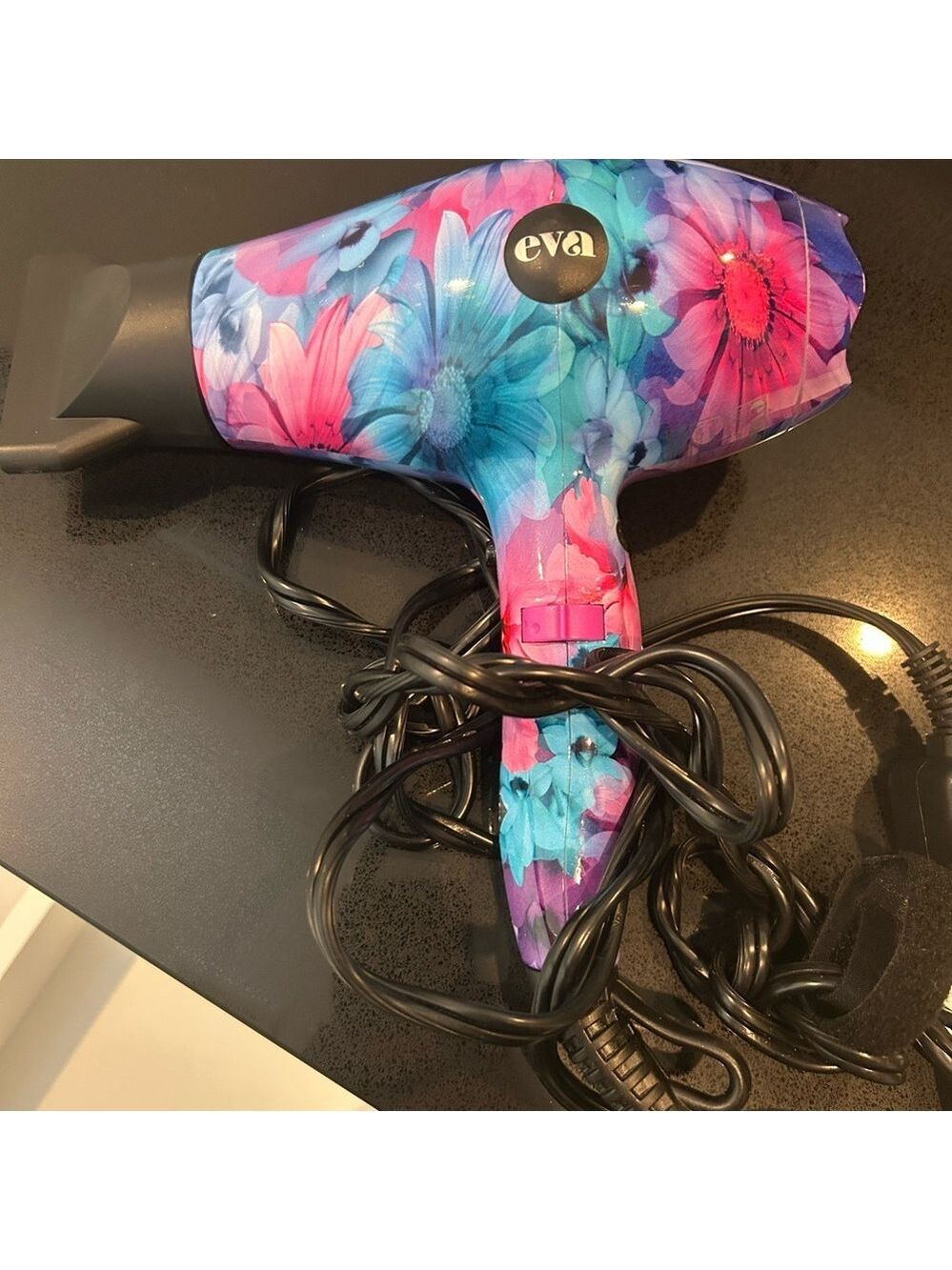 Floral Hair Dryer - Pink and Blue